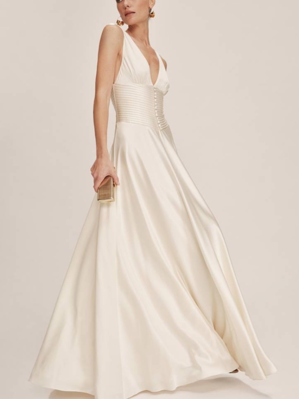 Reformation Arianwen Satin Gown Dress Wedding Bridal Fior Di Latte Sz 6 w/ tags